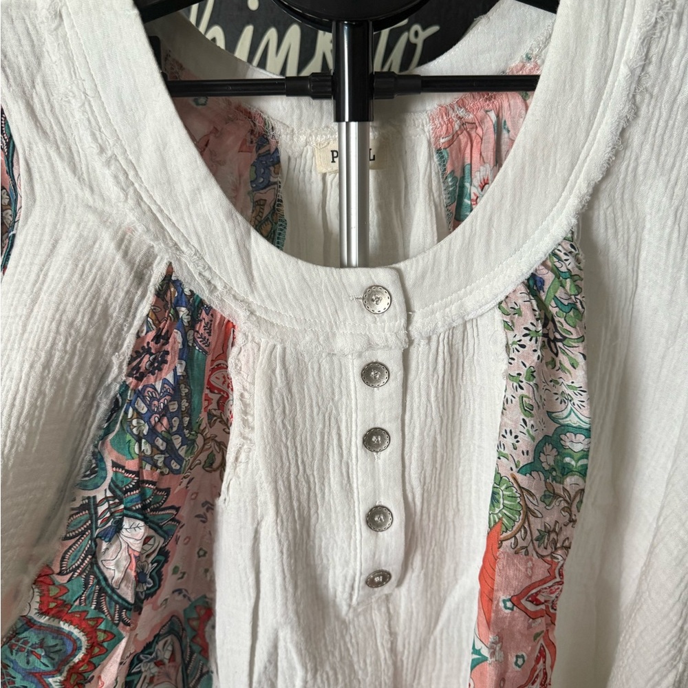 Pol Multicolor Patchwork Blouse New - image 2